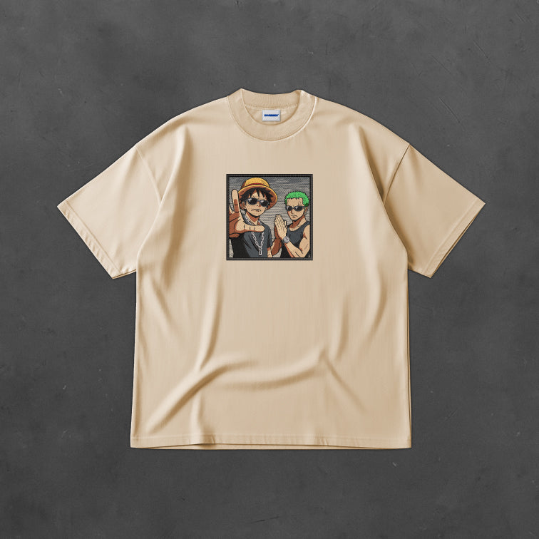 LUFFY Y ZORO X WISIN & YANDEL - OVERSIZE TELA PESADA