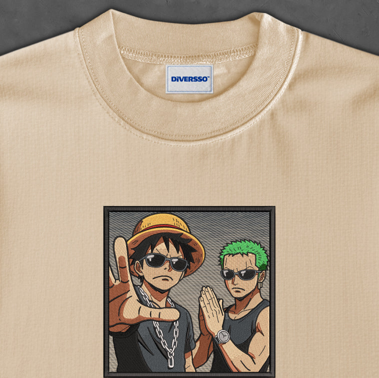 LUFFY Y ZORO X WISIN & YANDEL - OVERSIZE TELA PESADA