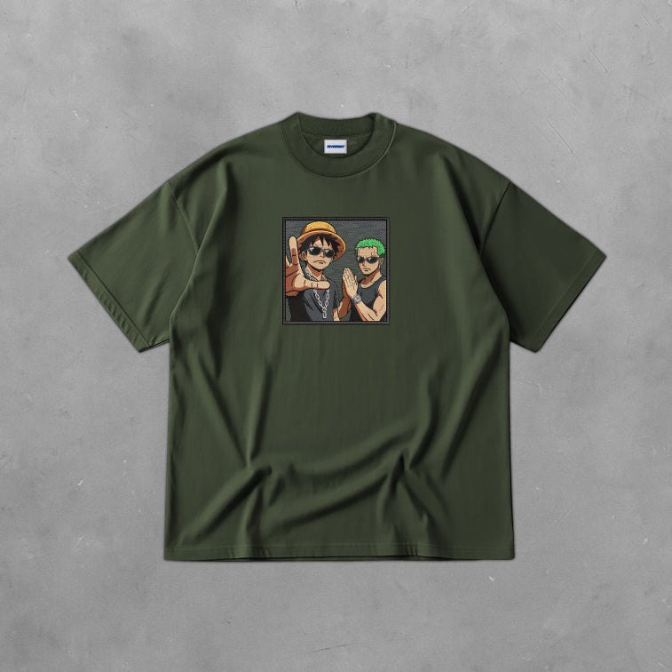 LUFFY Y ZORO X WISIN & YANDEL - OVERSIZE TELA PESADA