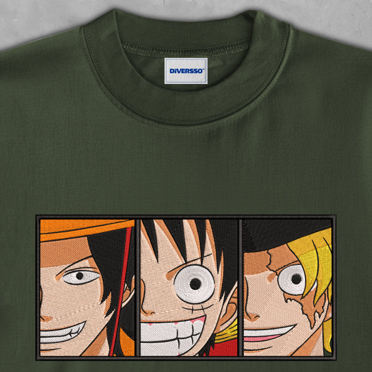 ONE PIECE - LUFFY - ACE - SABO - OVERSIZE TELA PESADA