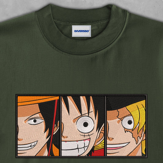 ONE PIECE - LUFFY - ACE - SABO - OVERSIZE TELA PESADA